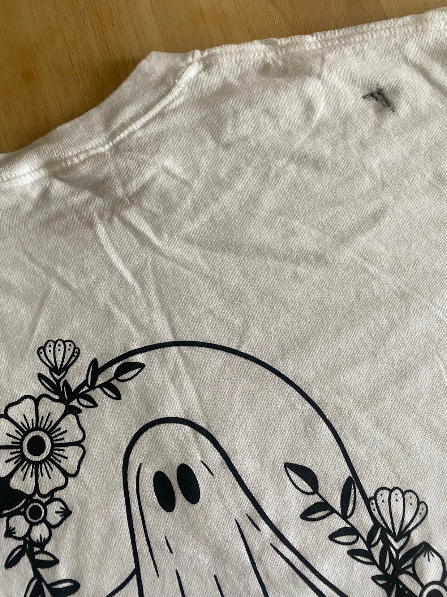 Oops! White Floral Ghost Tee - 2XL