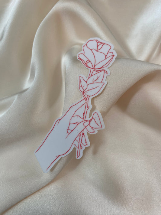 Hand and Rose Sticker