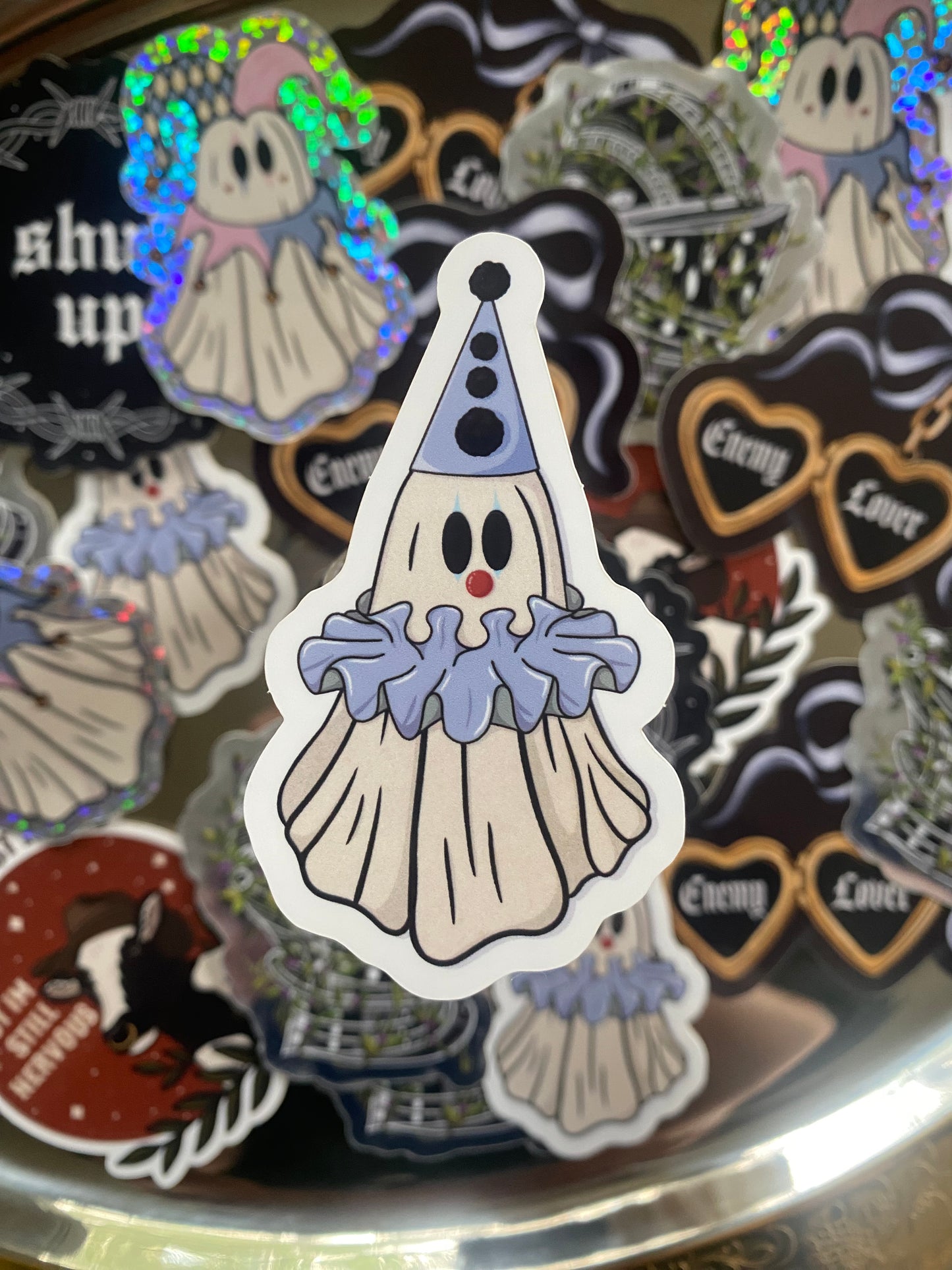 Clown Ghost Sticker