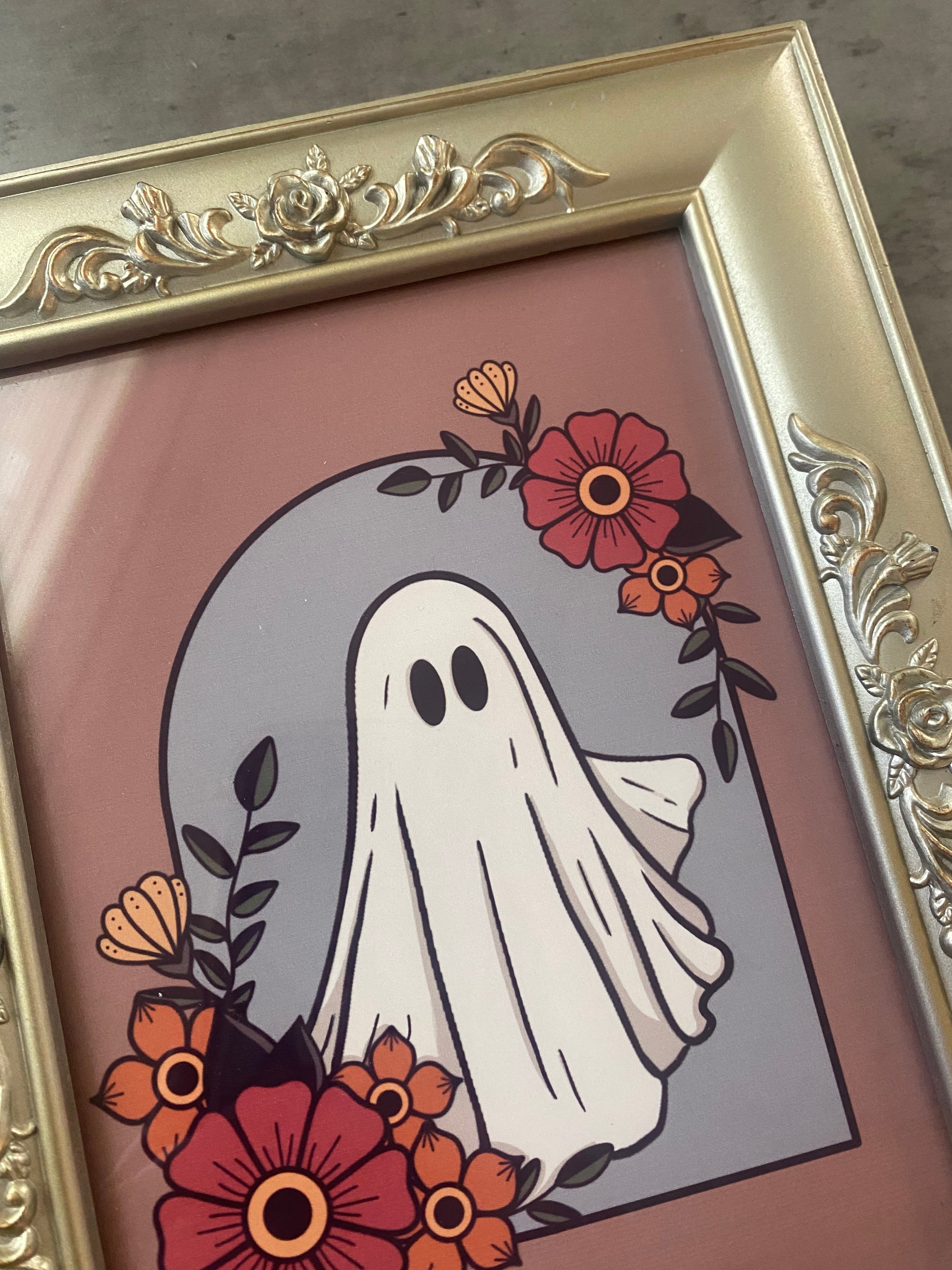 Framed Floral Ghost Print