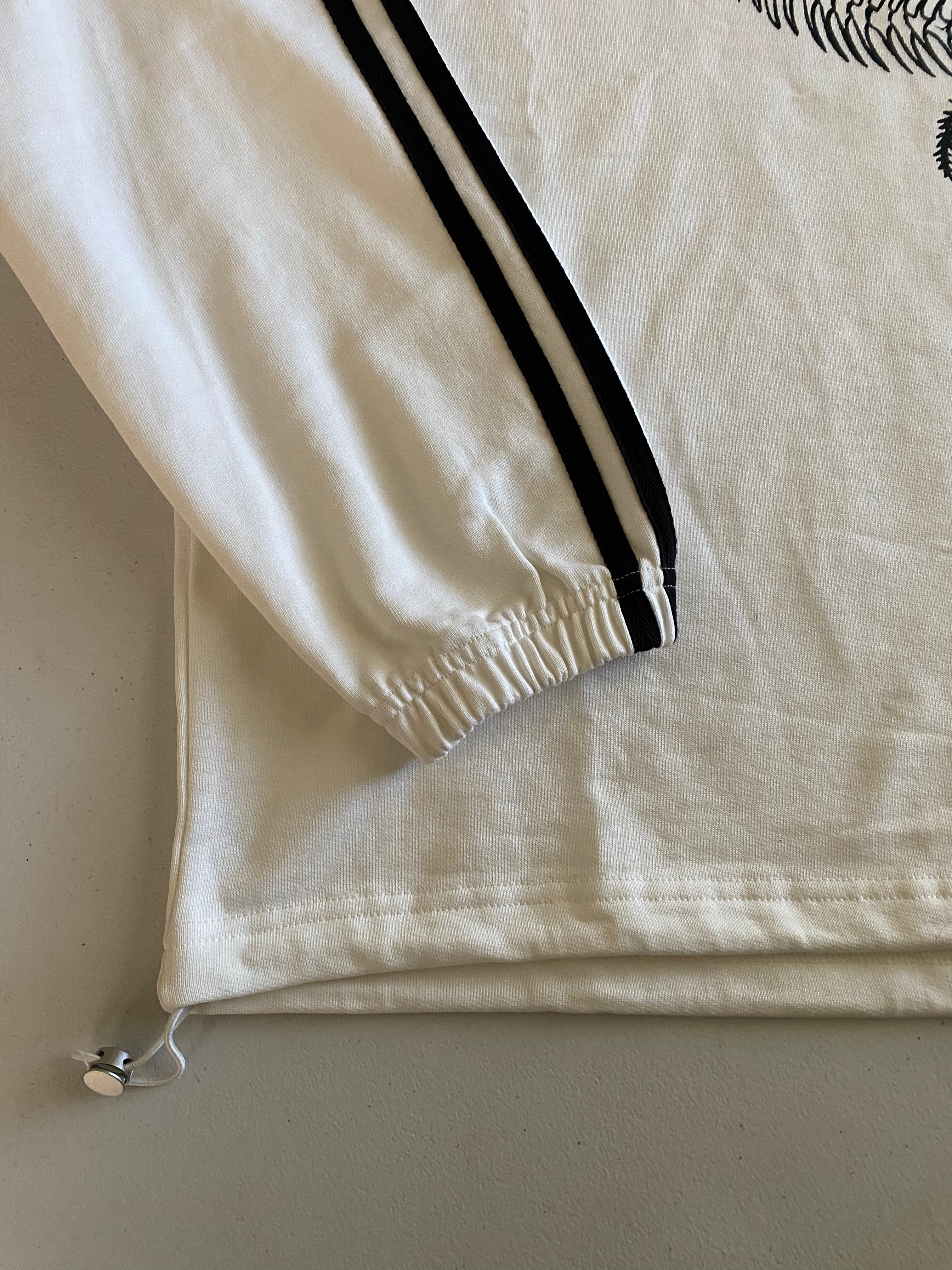 Snake Contrast Striped Lapel Collar Sweatshirt PREORDER