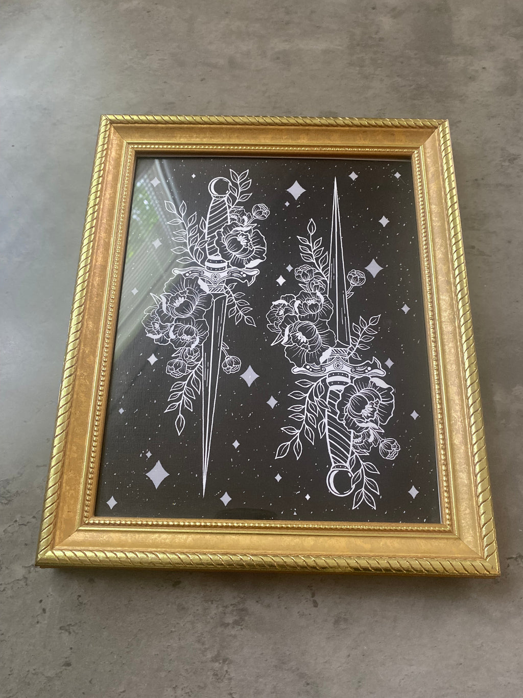 Framed Double Dagger Print