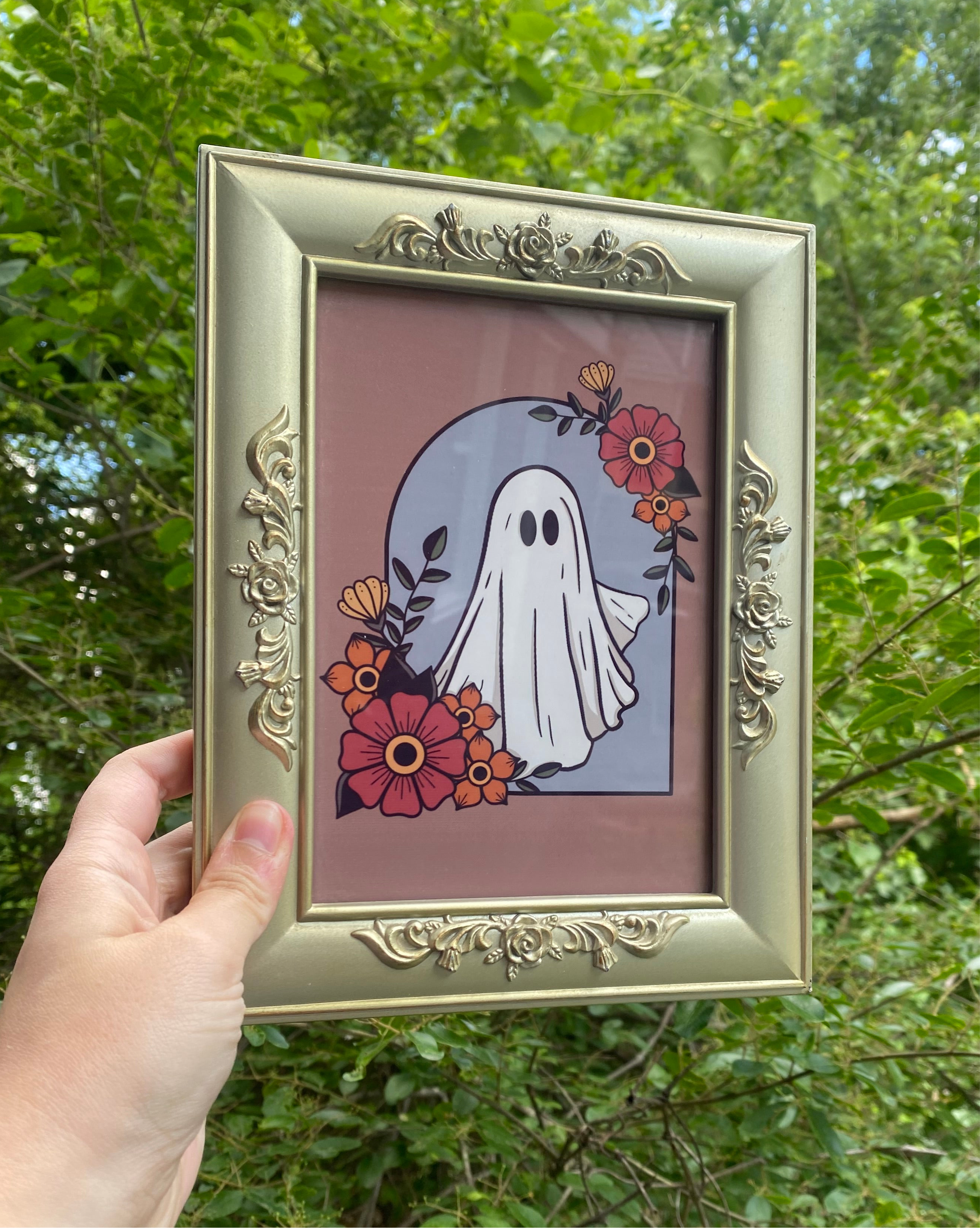 Framed Floral Ghost Print