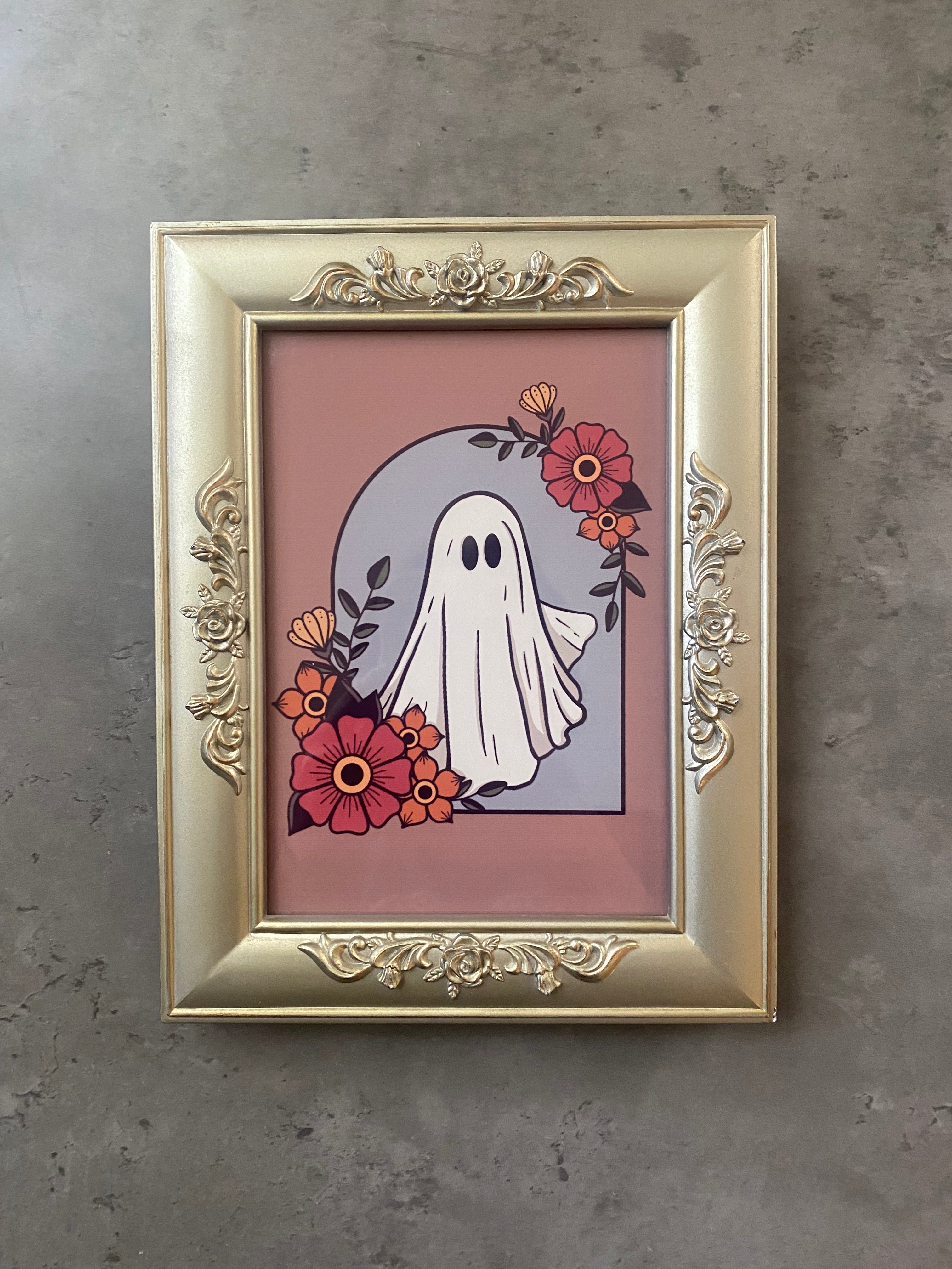 Framed Floral Ghost Print