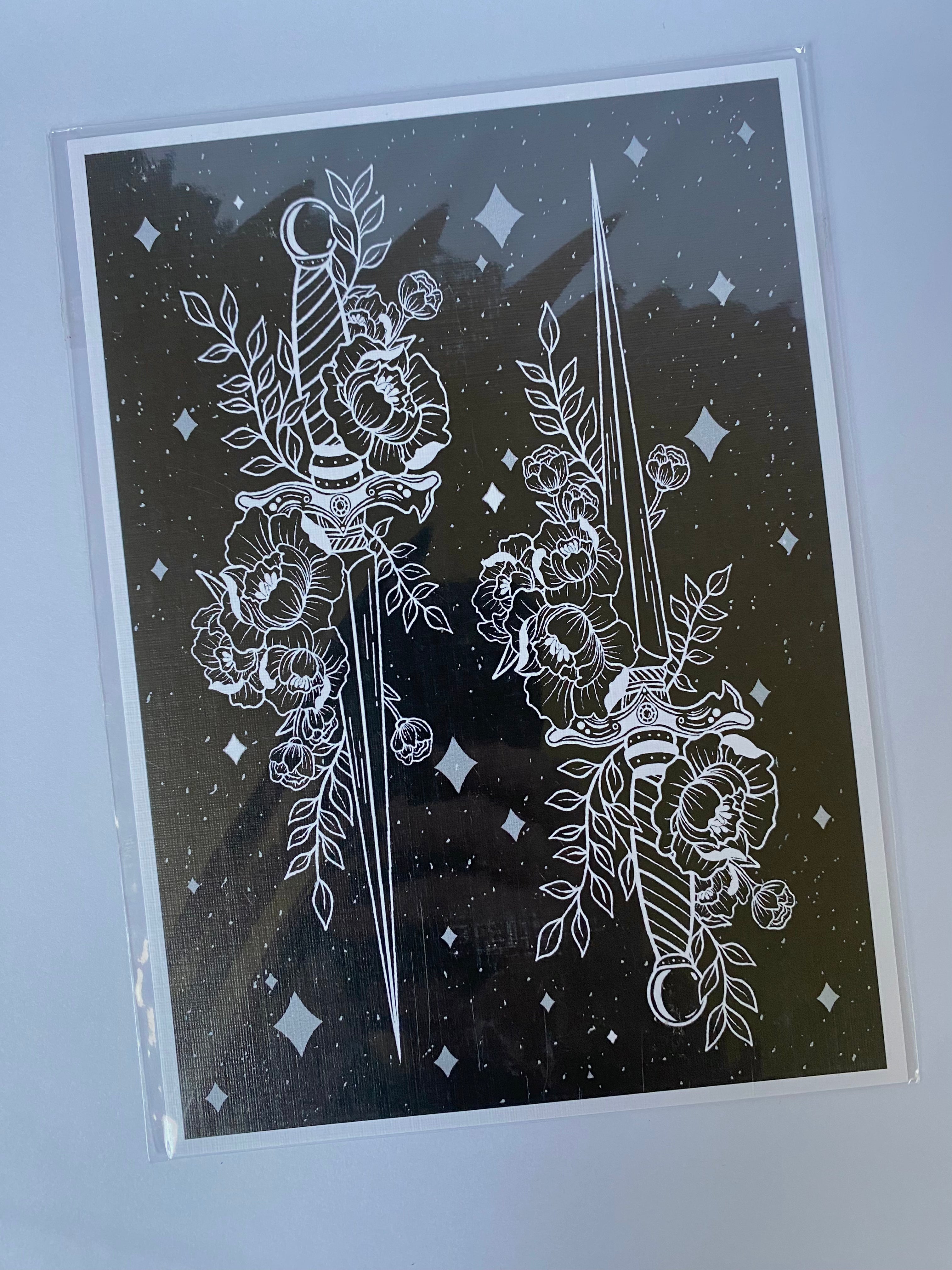 Floral Dagger Print