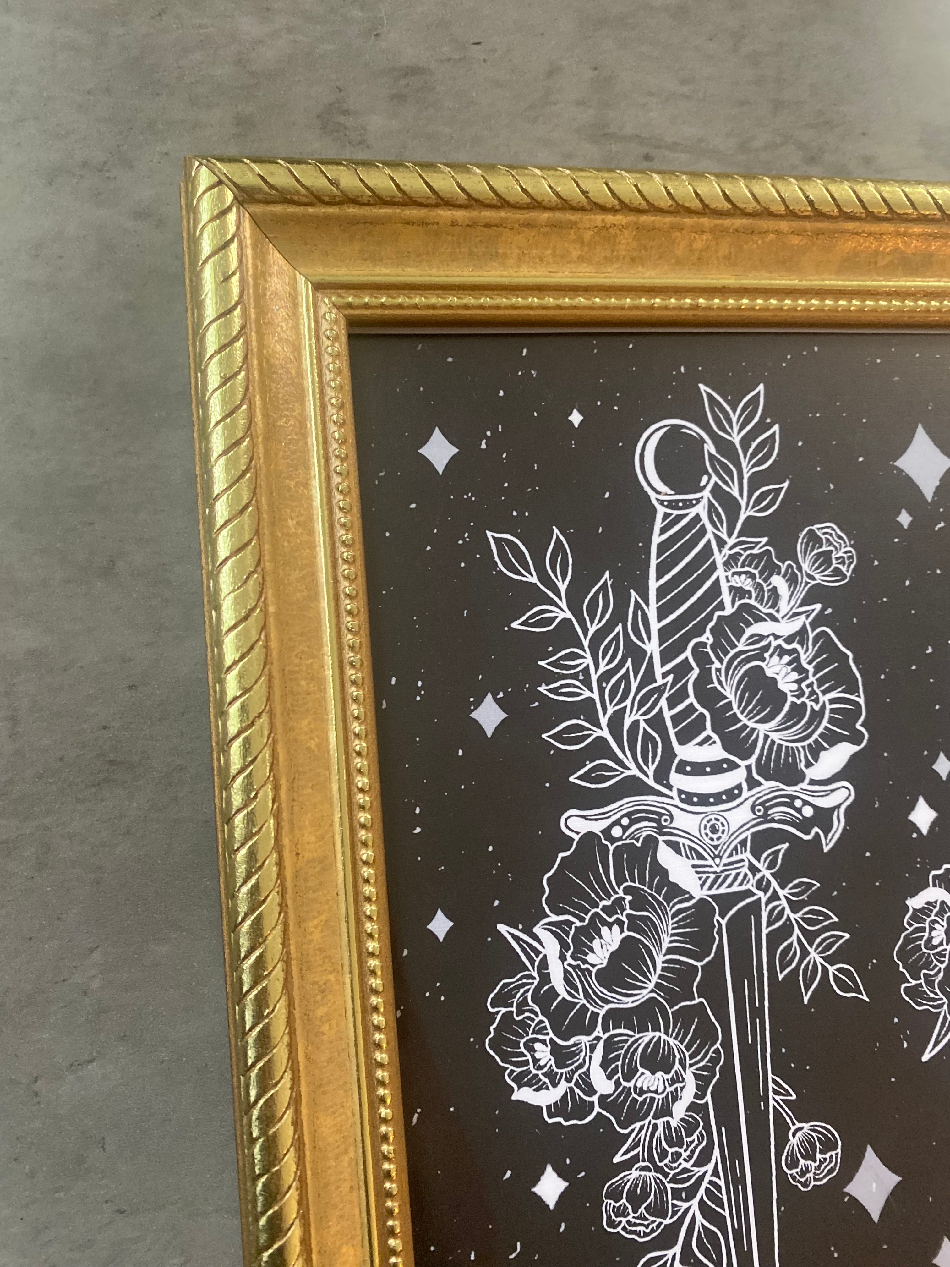 Framed Double Dagger Print