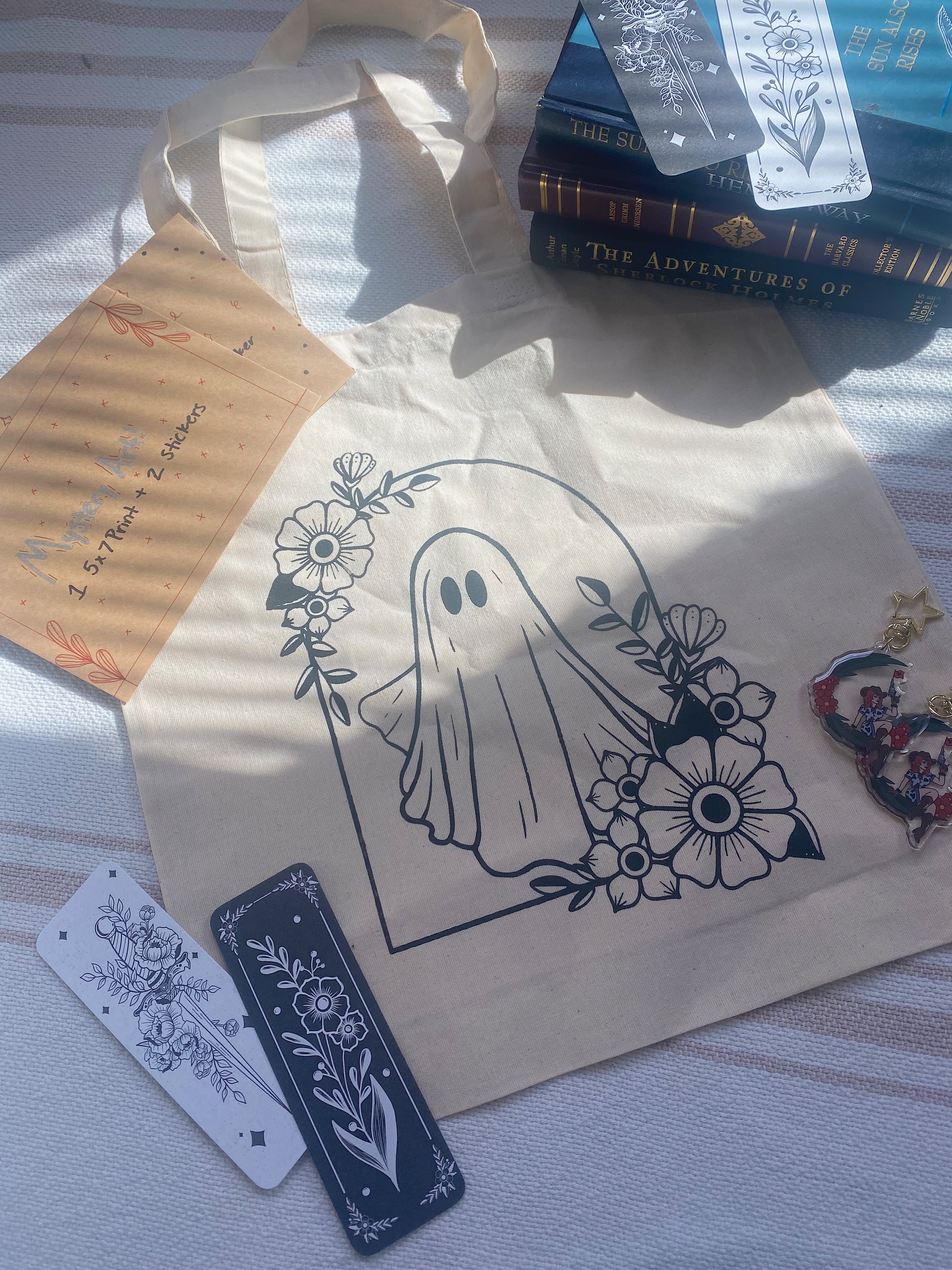 Floral Ghost Tote Bag