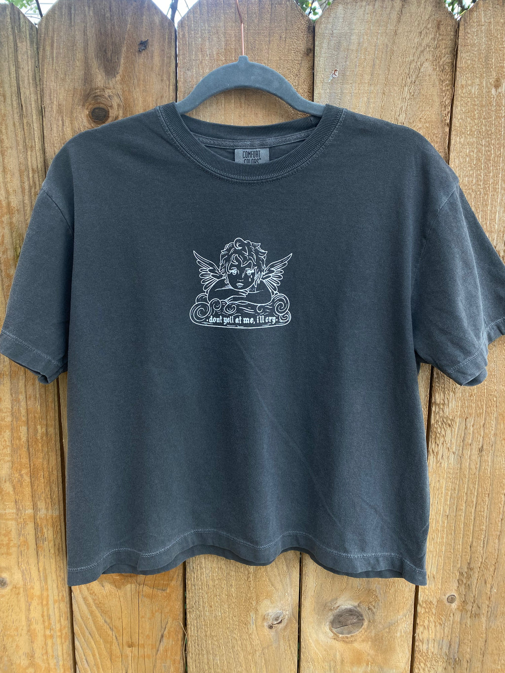 Grey Cropped Crybaby Tee no
