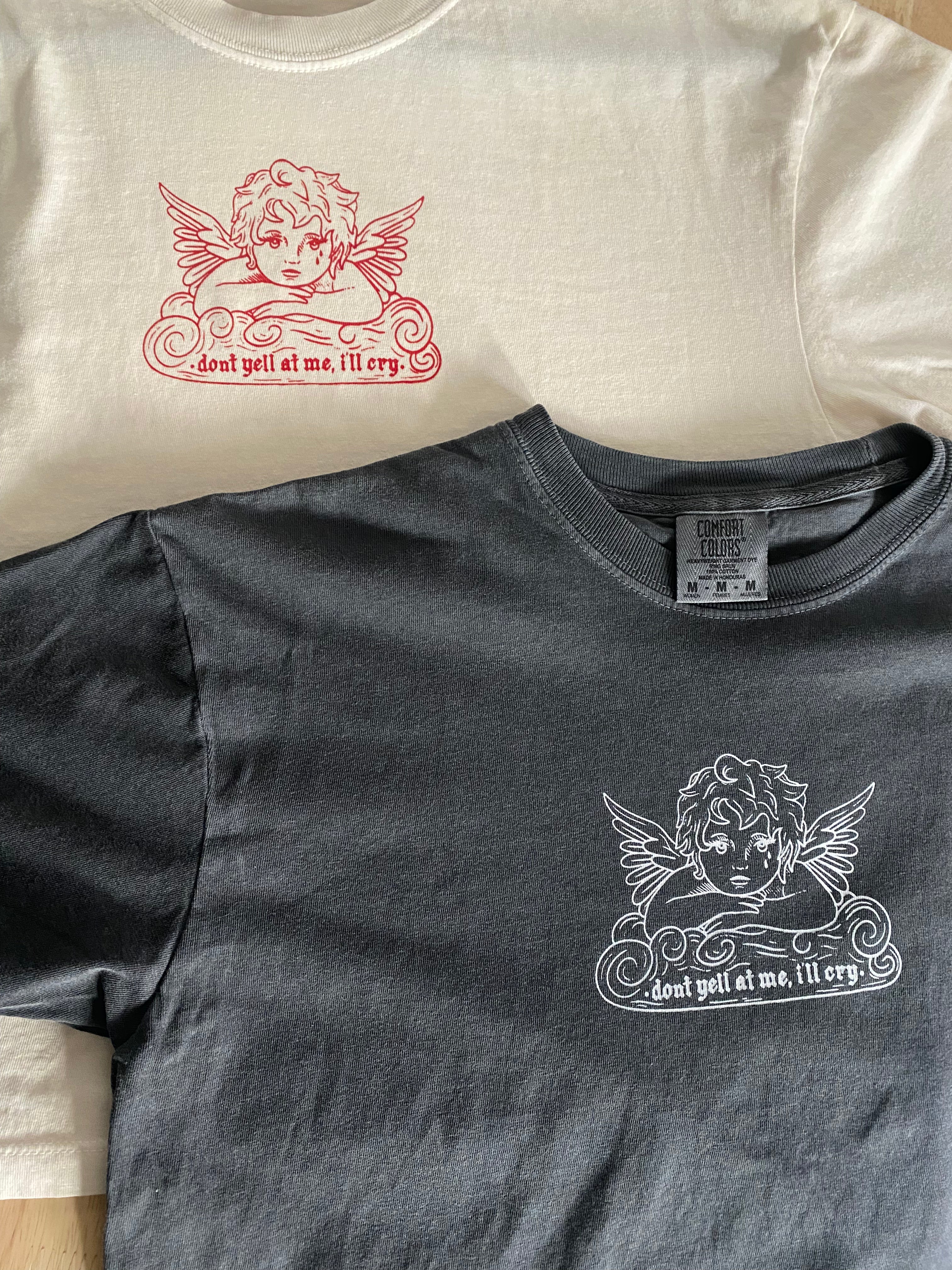 Grey Cropped Crybaby Tee no