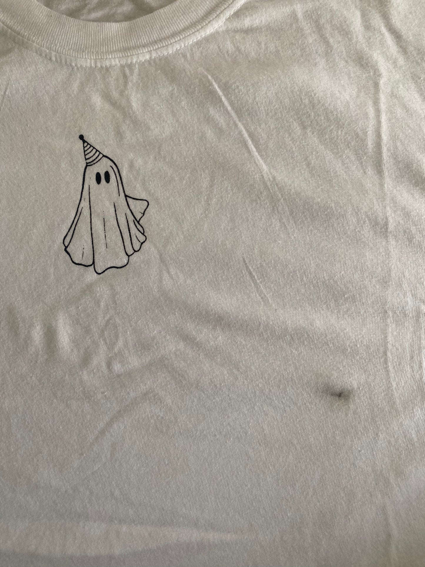 Oops! White Howdy Ghost tee - Large