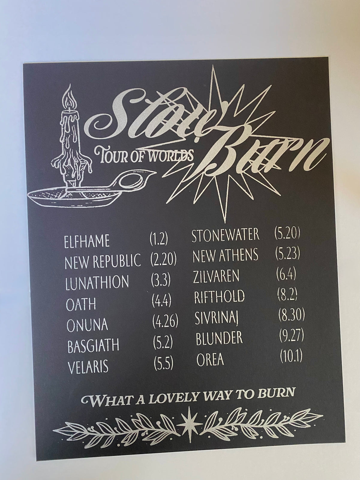 Slow Burn Bookish Tour Poster