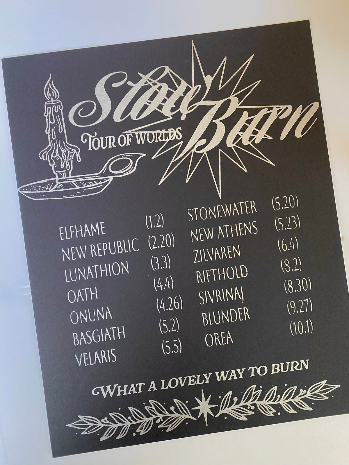Slow Burn Bookish Tour Poster
