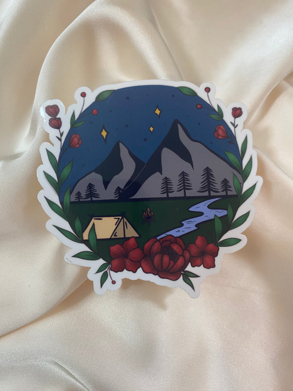 Camping Scene Sticker