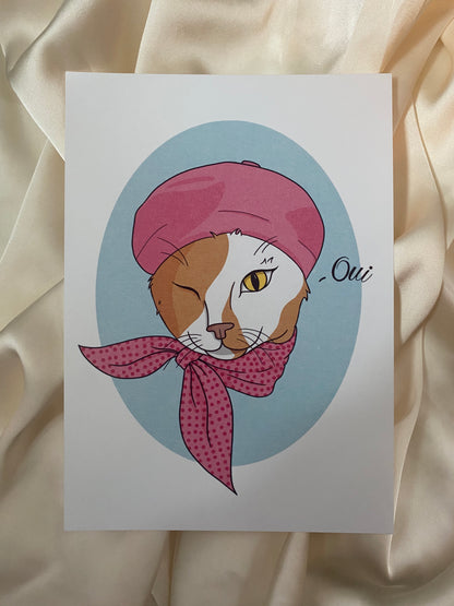 French Cat Print 5x7