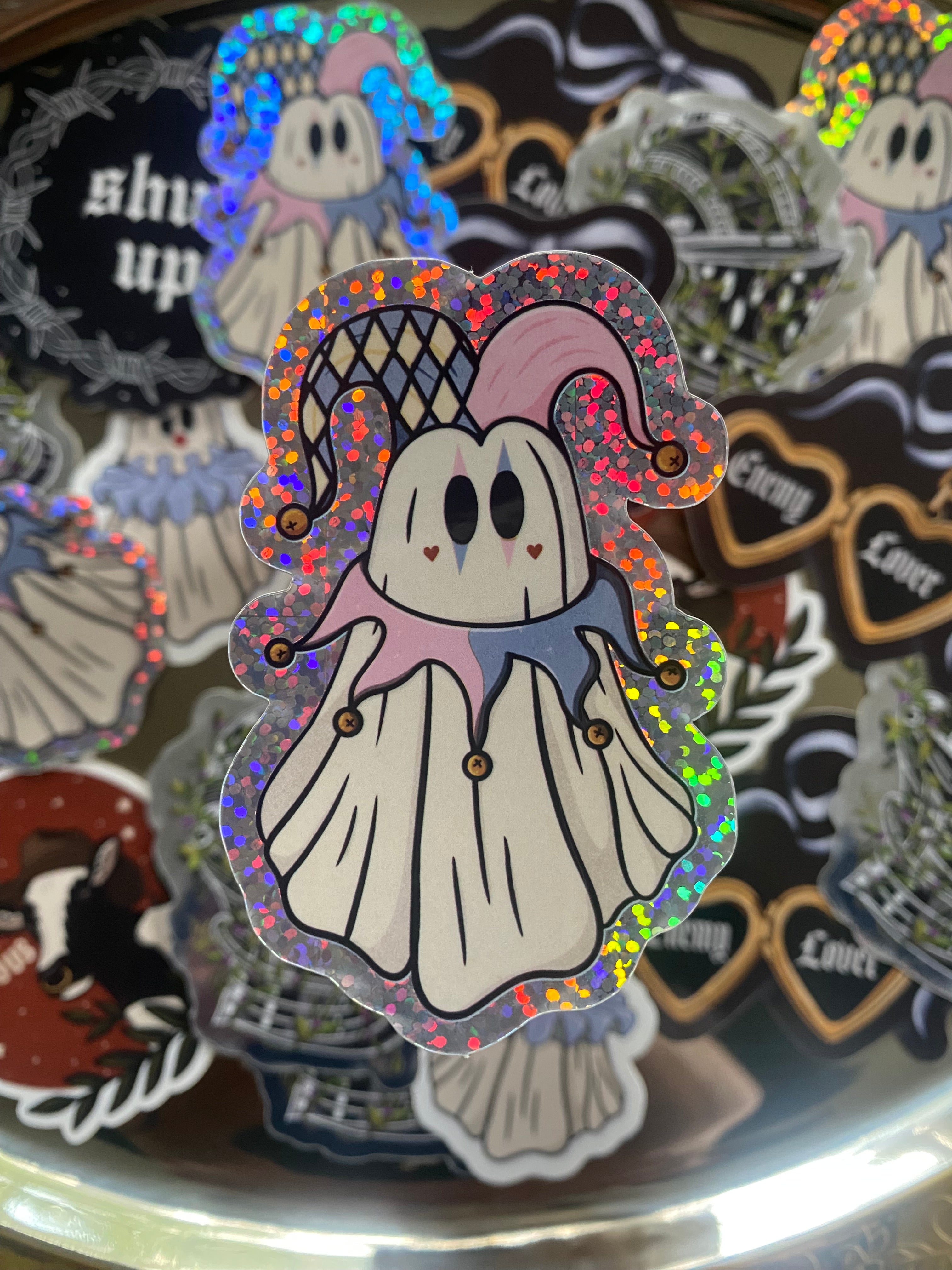 Jester Ghost Sticker