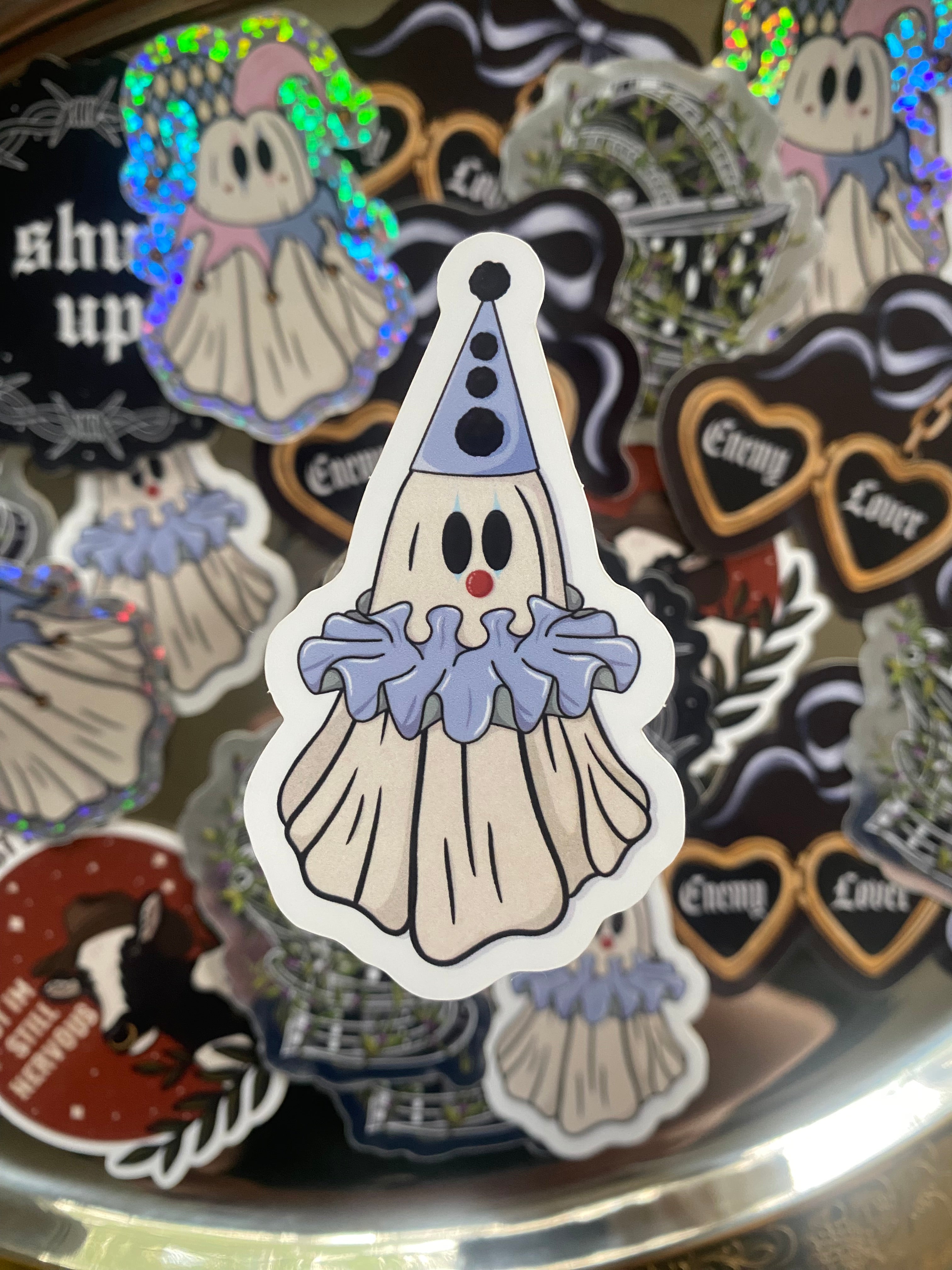 Clown Ghost Sticker