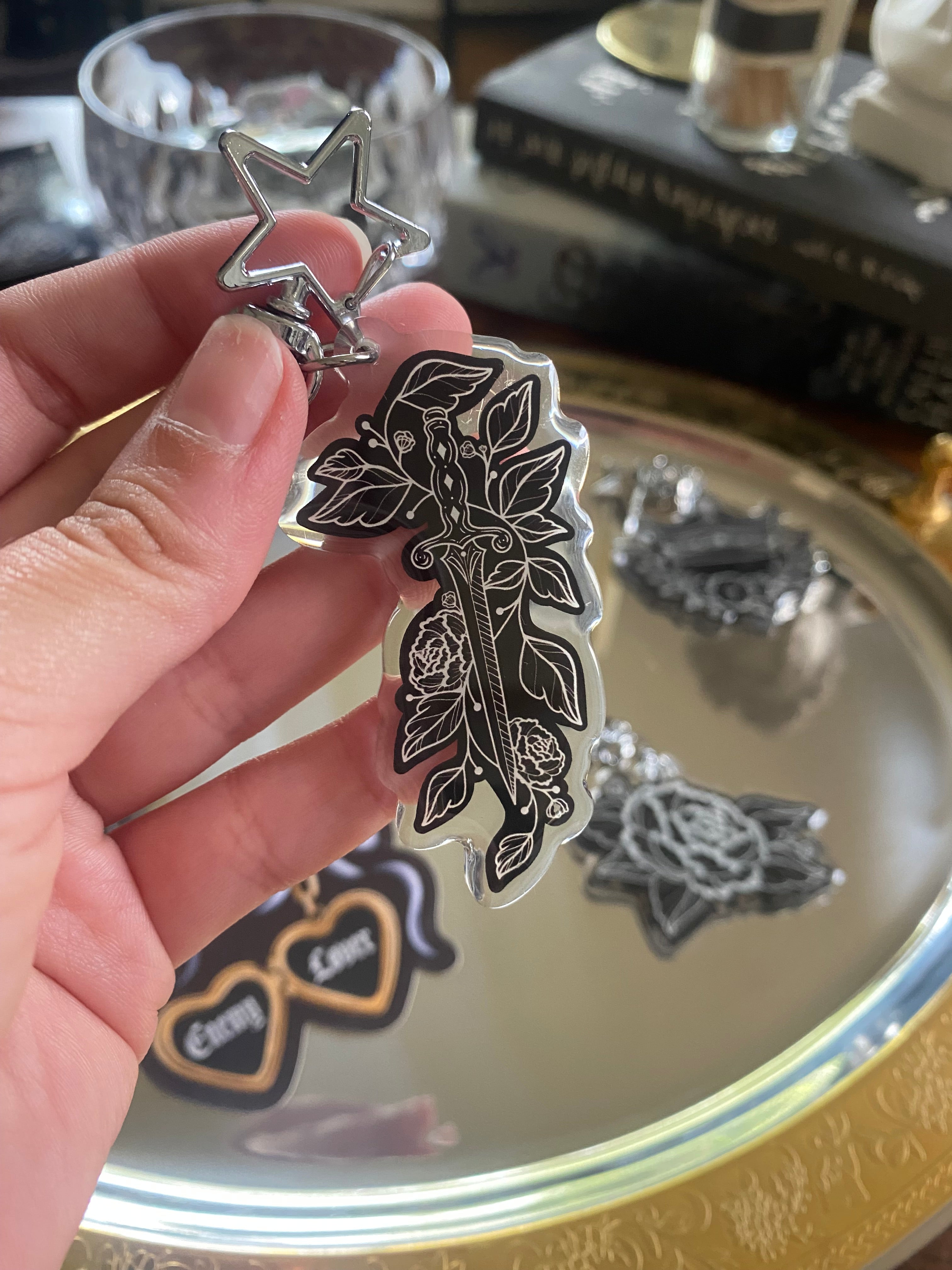 Floral Daggger Keychain