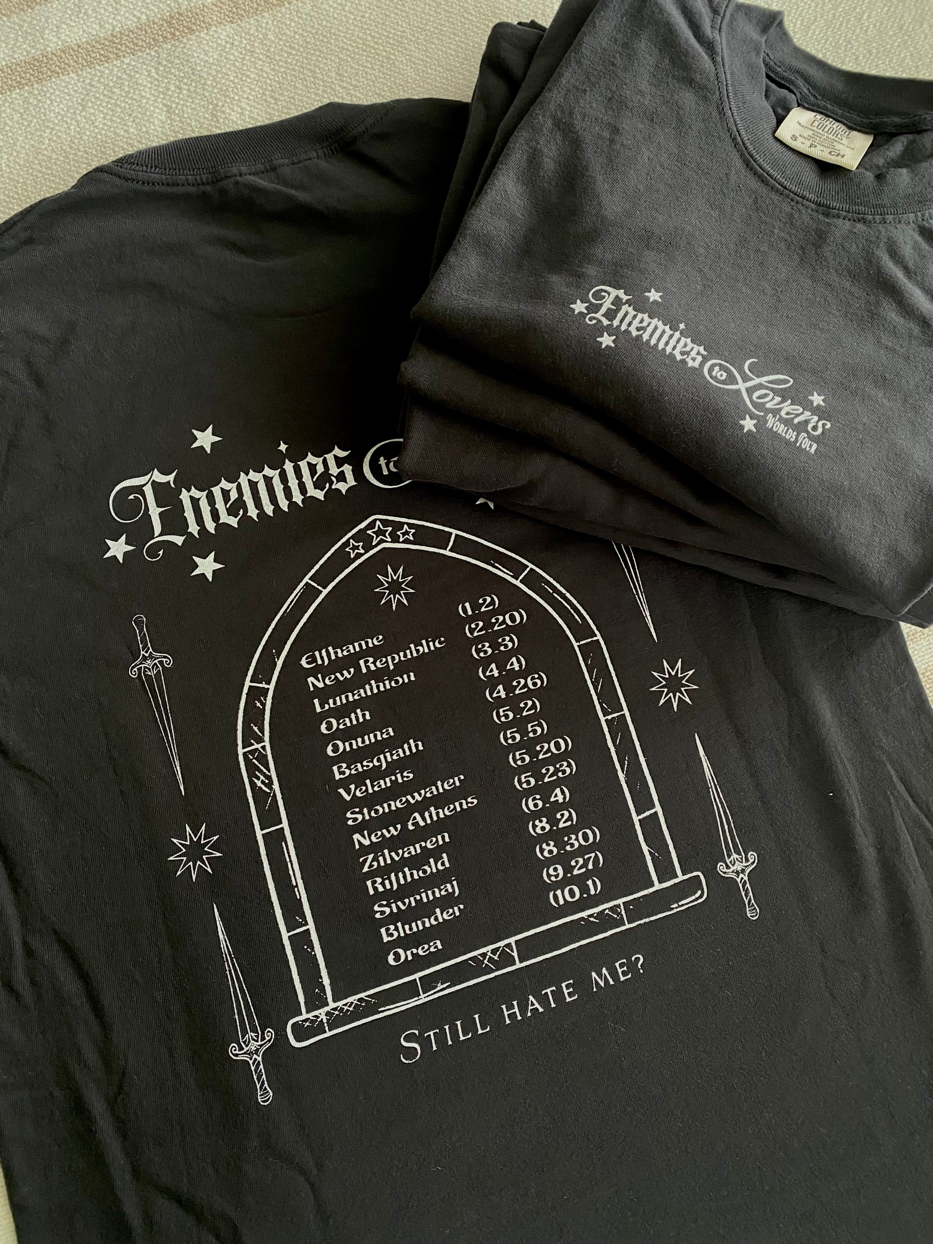 Enemies to Lovers Worlds Tour Tee (PRE ORDER)