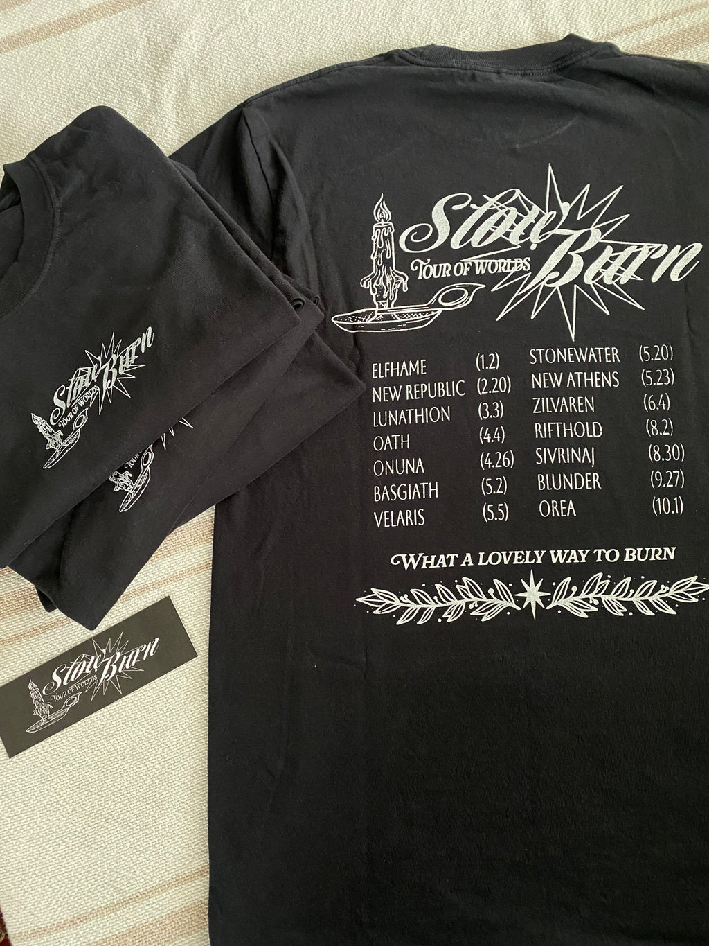 Slow Burn Worlds Tour Tee (PRE ORDER)
