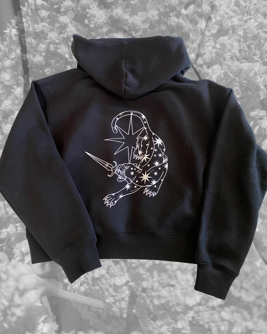 Jaguar Fleeced Zip-up Cropped Hoodie PREORDER