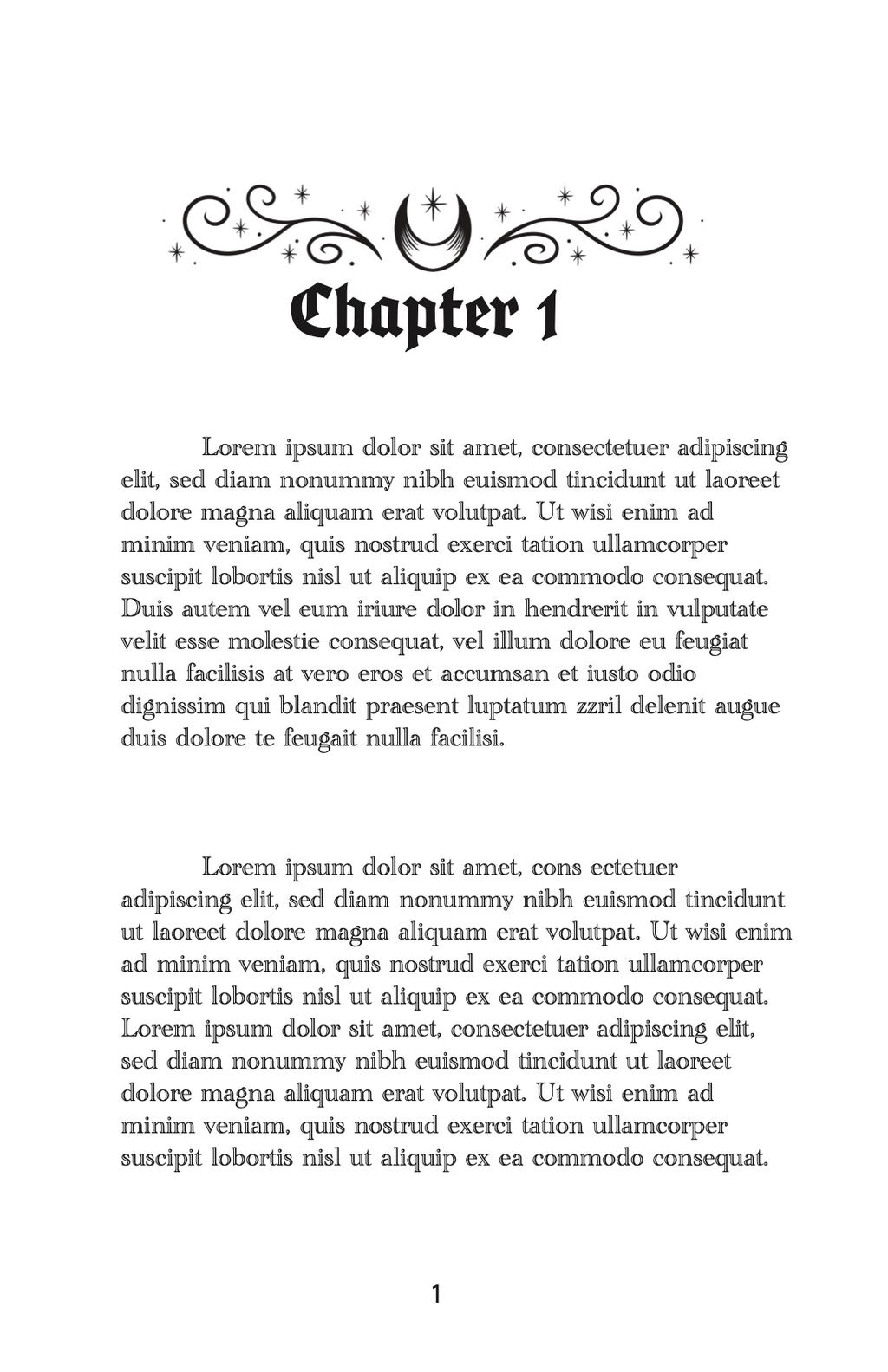 Moon and Stars chapter headers