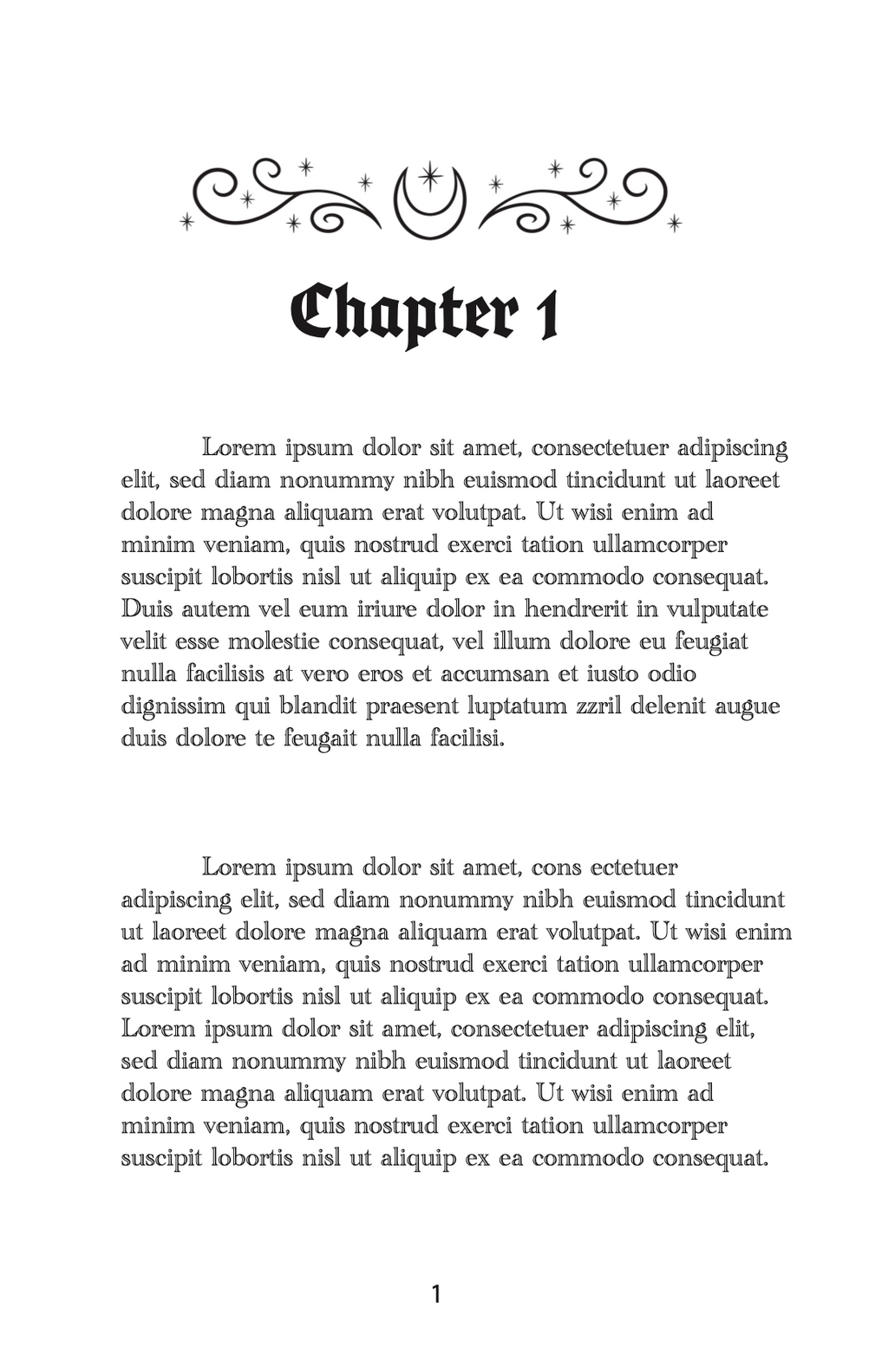 Moon and Stars chapter headers