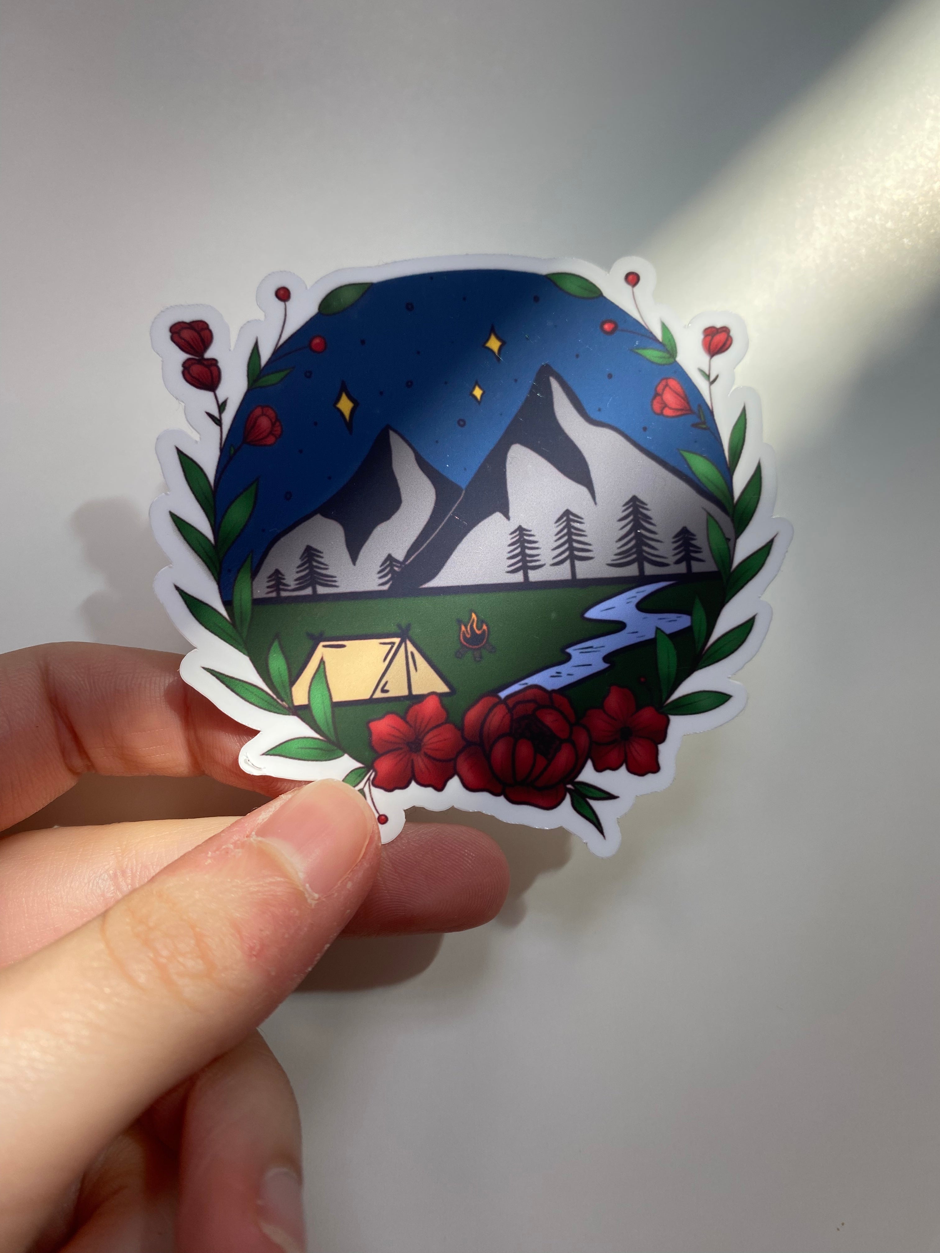 Camping Scene Sticker