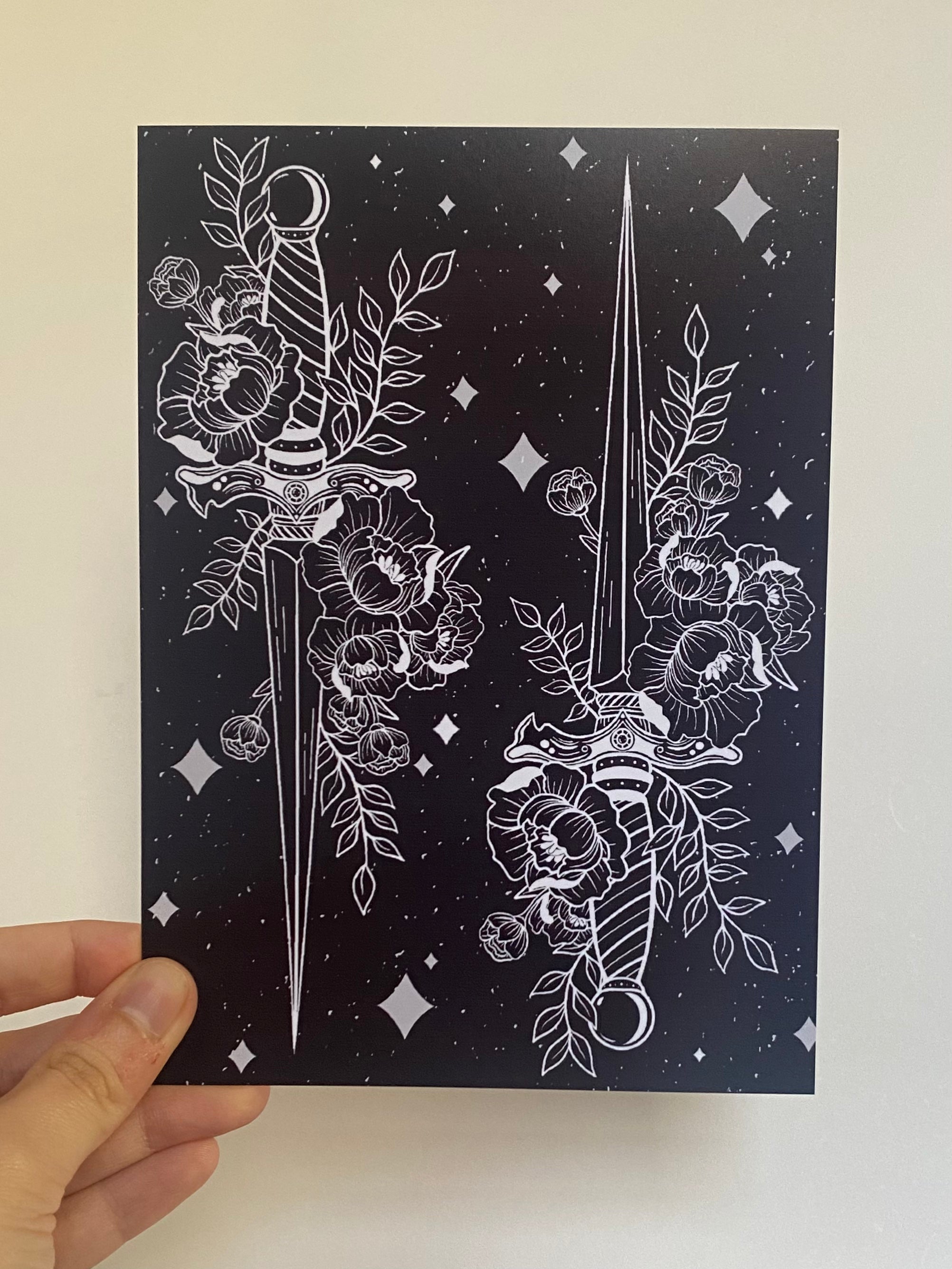 Floral Dagger Print