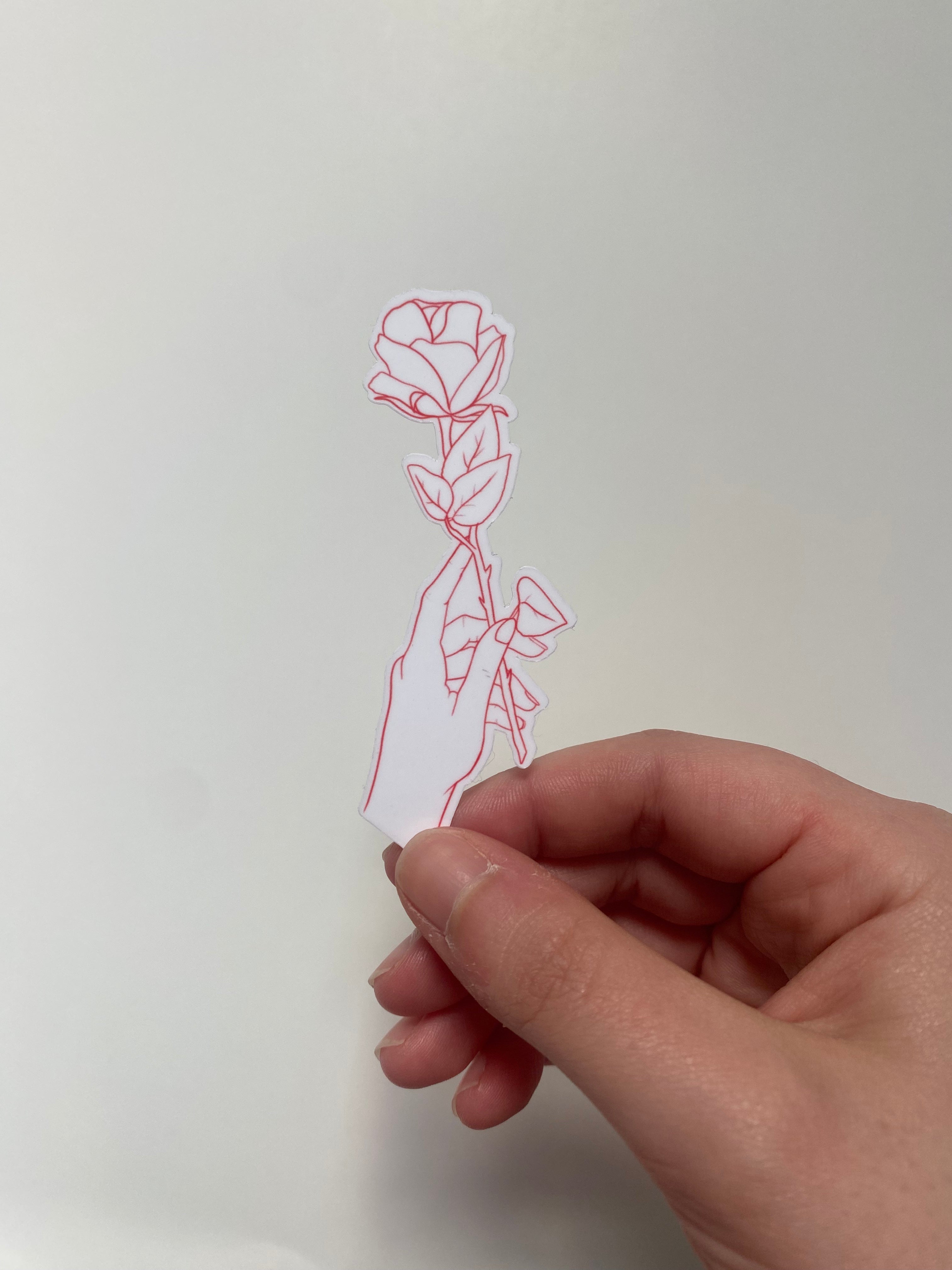 Hand and Rose Sticker